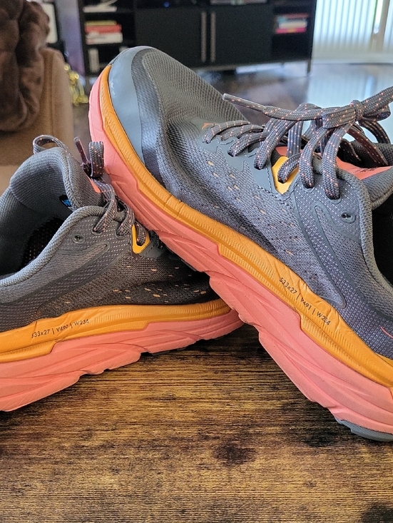 Hoka One One Shoes - Hoka One One Gray Running Shoes with Coral And Orange Accents